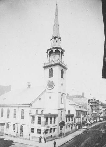 Old South Church, cor. Washington & Milk St. Lantern slide